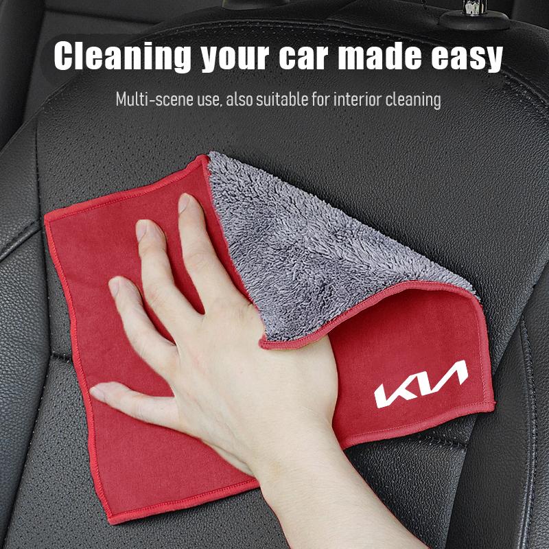 Plush Car Cleaning Towel Polishing Dust Removal Towels For KIA K3 Sportage Carnival K5 Seltos Pegas KX1 EV5 Sonet EV6 K4 EV3 K9 ZY4