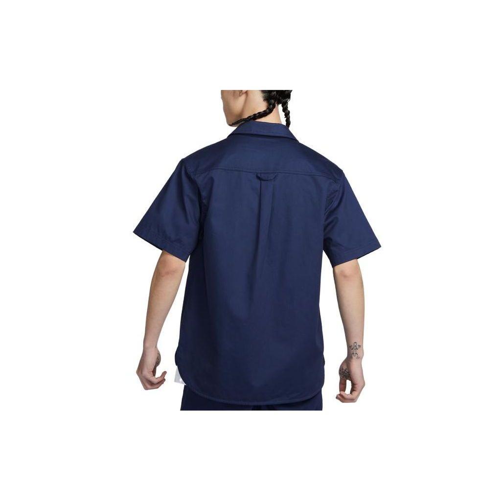 Nike Μονόχρωμη Μπλούζα T-shirt Ανδρική με Λογότυπο, Κοντό Μανίκι, Μονόκουμπη, Σκούρο Πράσινο-Μπλε DV9076-410