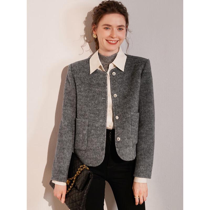 Bailuyu Women's Winter Wool Blend Double-faced Short Coat