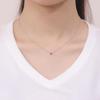Estelle Official Online Exclusive Women's Silver Rhodium-Plated Necklace with October Birthstone Pink Tourmaline (Product Code: 0773-0899-0019-0000)