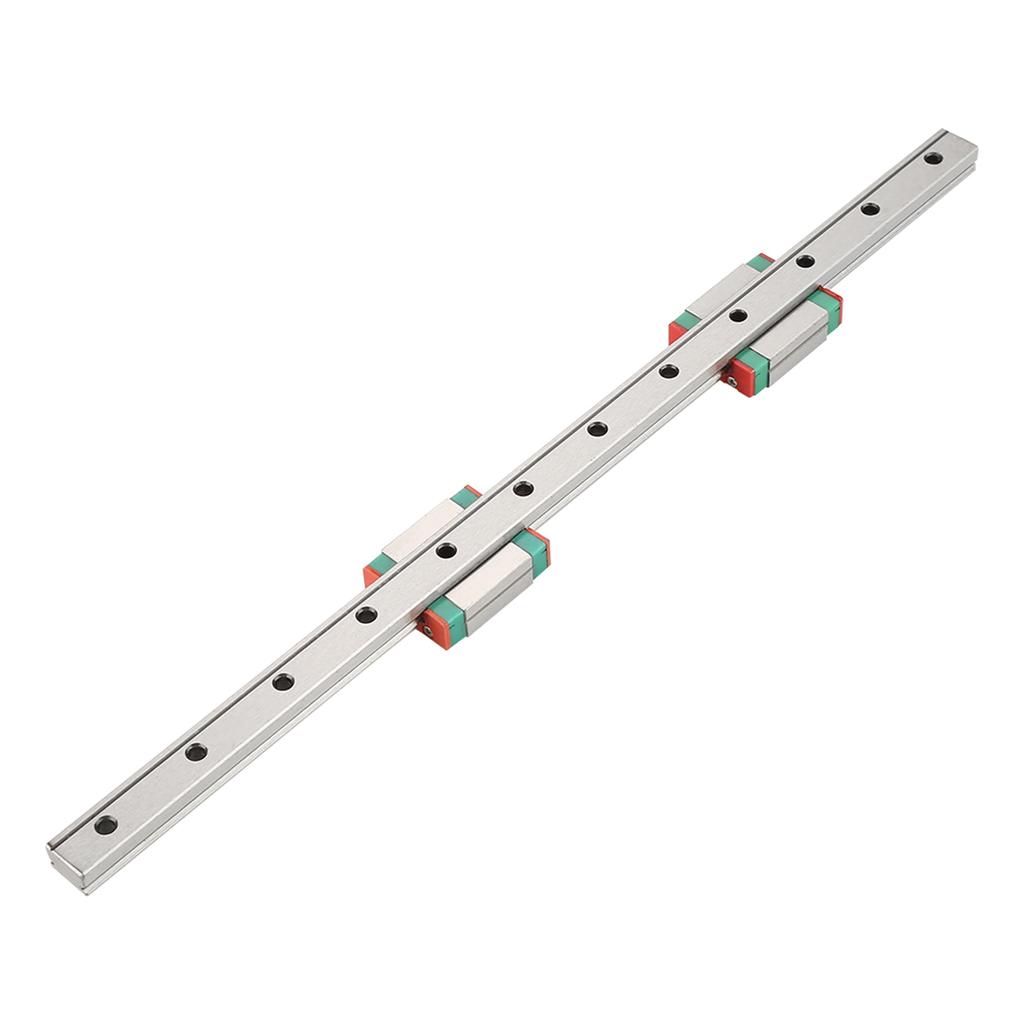 300 mm  12 Miniatyr Linjärskena  Skena med 12 mm Bredd, 2 st 12B Glidblock för Små Utrustningar,  Linjär Rörelse