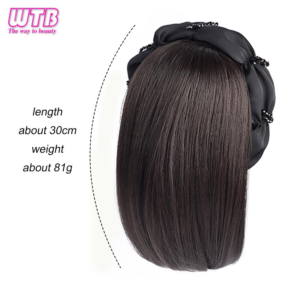 WTB Synthetische Haarband-Pony-Perücke, integrierte Halbperücke für Damen, natürliche unsichtbare Haarband-Perücke