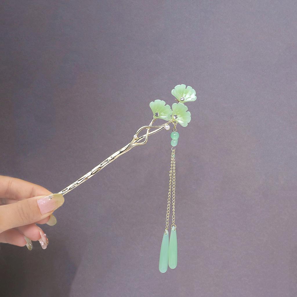 New Chinese Style Ancient Style Bell Orchid Hairpin Chinese Style Pearl Flower Step Tassel Pendant Hanfu Accessories Hairpin Female