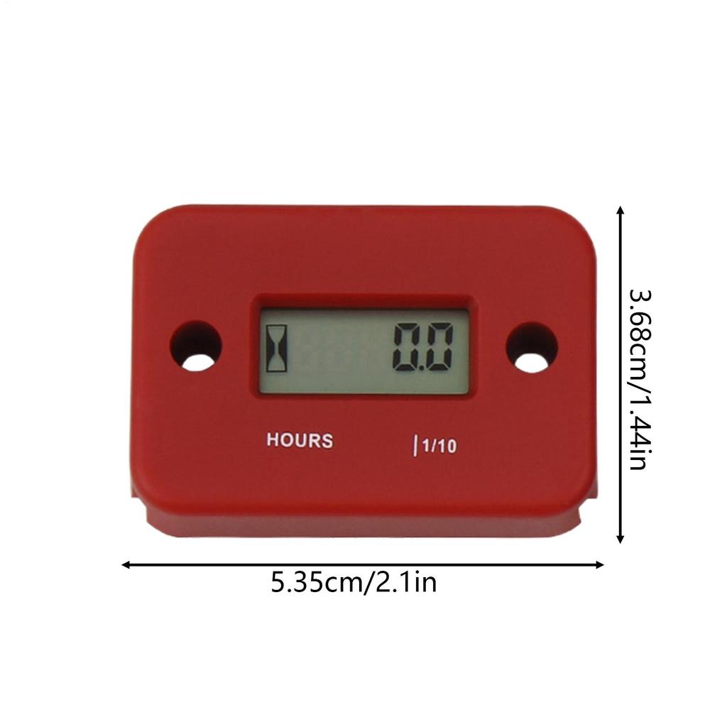 Hour Meter Waterproof Inductive Timer Motorcycle Tach Hour Meter Tachometer For Lawn Mower Snowmobile Marine Boat Snow Blower