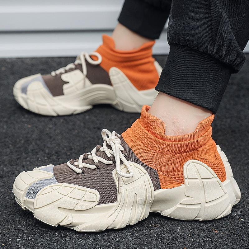 Men Fashion Colorblock Thick Sole Chunky Dad Sneakers Casual Sport Shoes