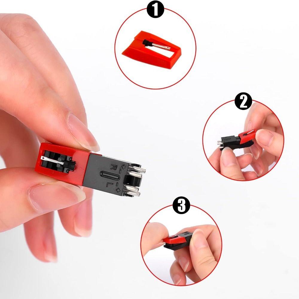 4Pcs Durable Replacement Stylus Needles Portable Turntable Needle  Turntable Cartridges
