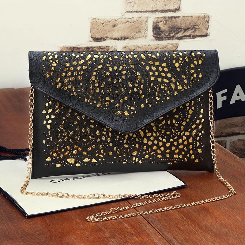 Vintage Hollow Out Envelope Bag Small Women Leather Crossbody bag For girl Shoulder bag Messenger bag