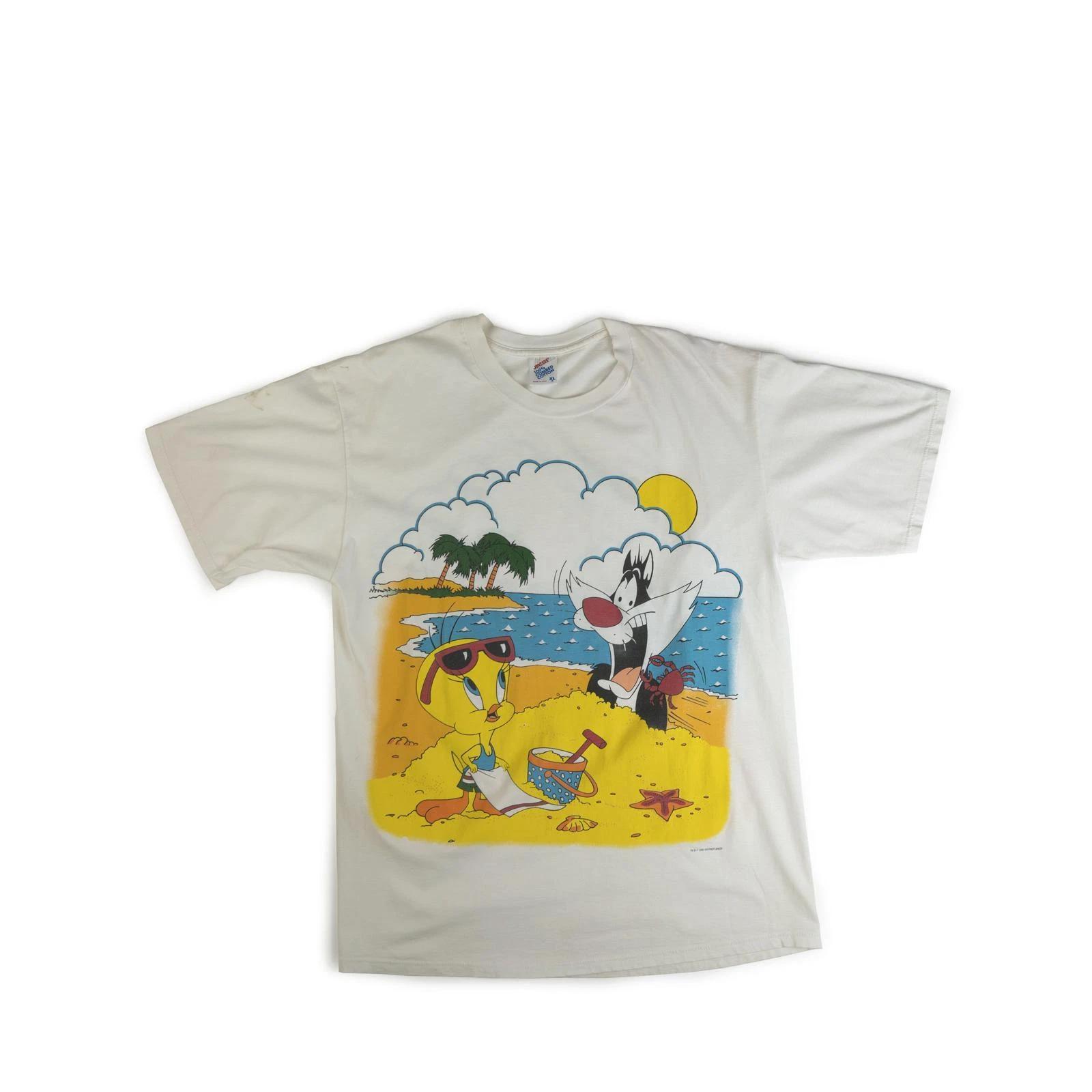 Vintage 1995 Warner Bros Beach Tee Shirt S