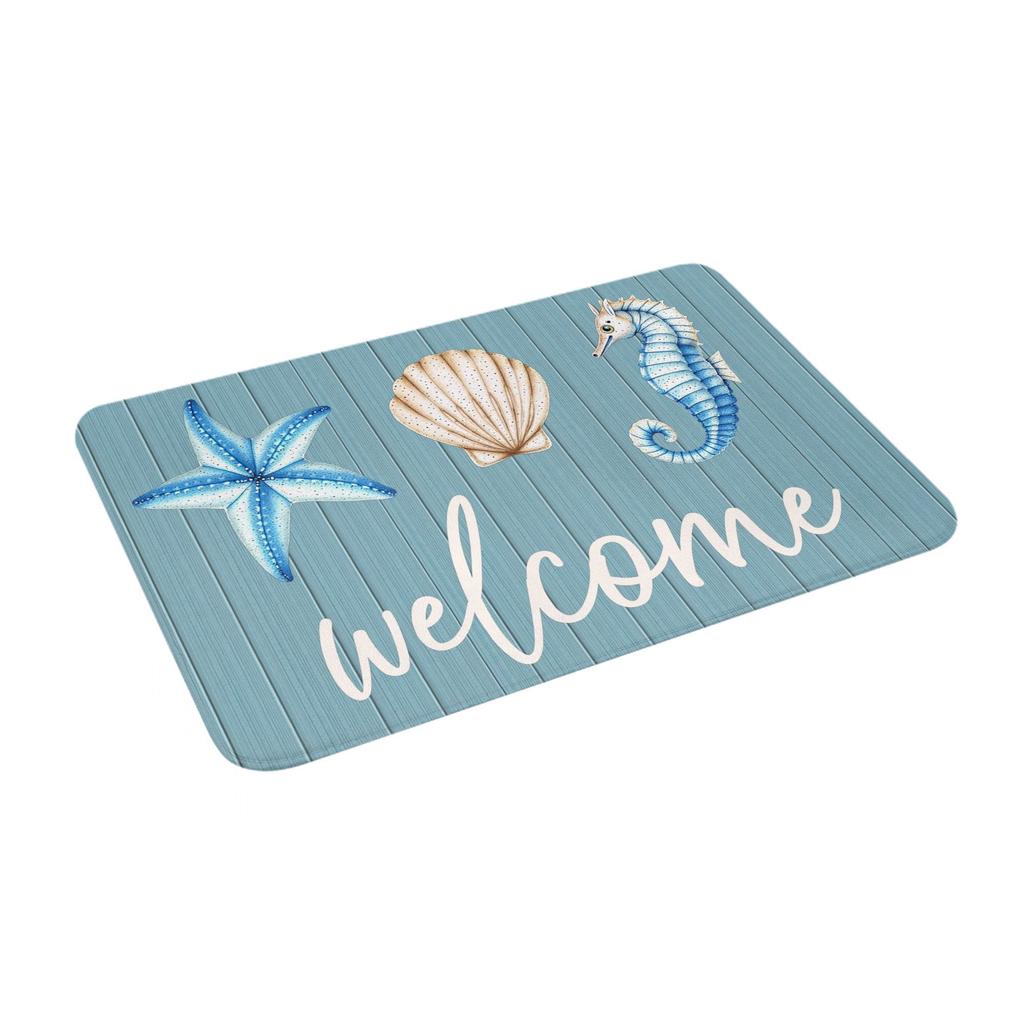 Ocean Welcome Doormat Mat Anti-Slip Kitchen Bath Toilet Rug Carpet 40*60cm