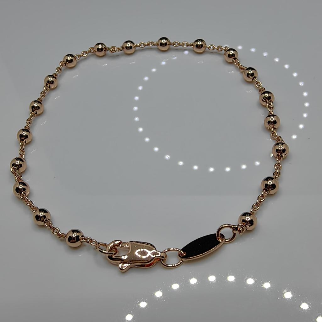 Exquisite Rose Gold Color Bracelet Necklace for Women Men Round Bead Chain Girl