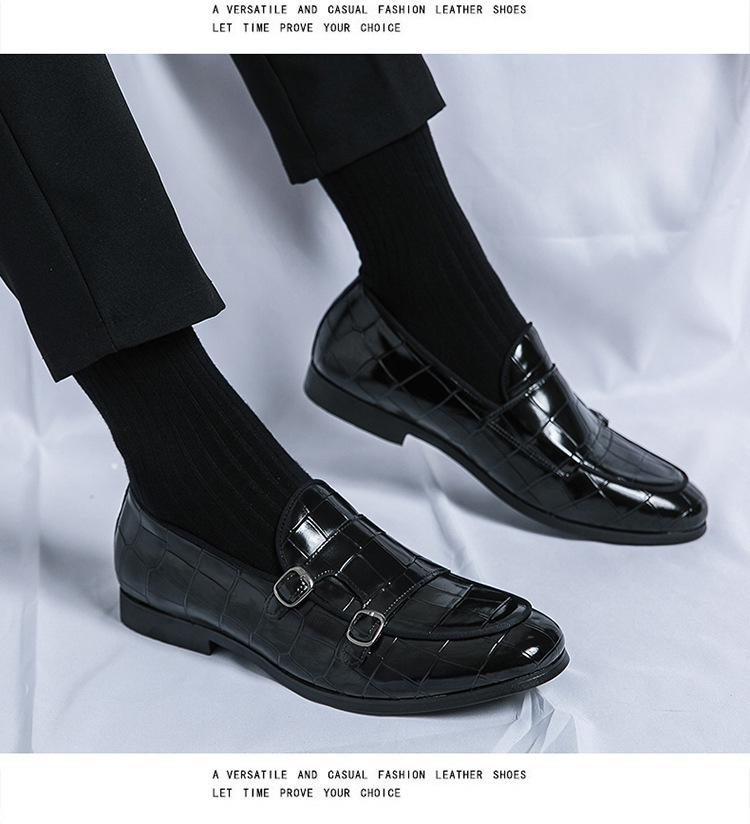 Men's Plus Size Leather Monk Loafers: Double-Stitched, Casual, Sizes 38-48, Perfect for Weddings