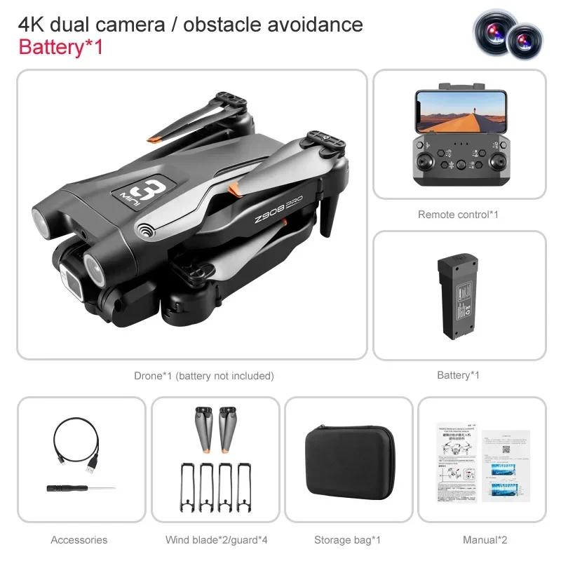 Z908 Pro Drone 4K HD Camera Mini Dron Optical Flow Localization One Click Take Off O Toysn 3-side Aviodance Quadcopter Gift
