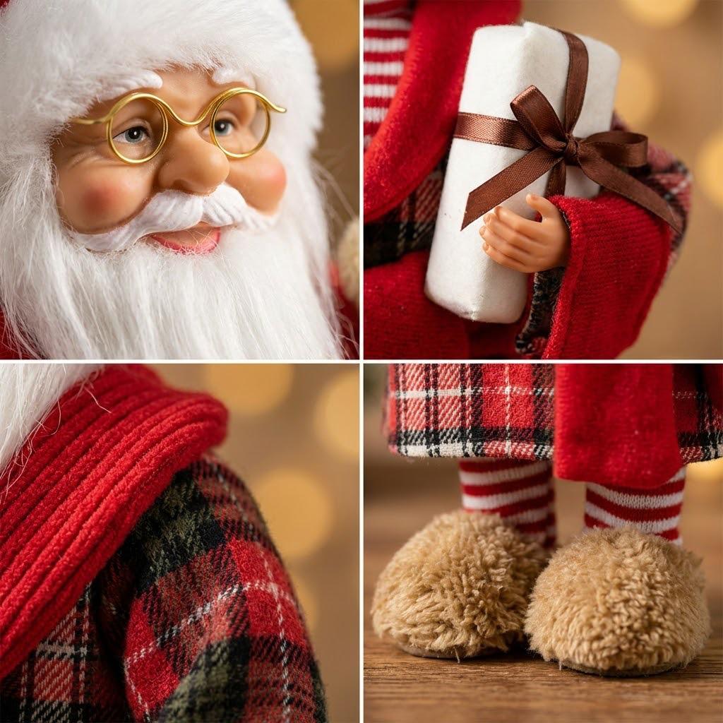 Muñeco de Papá Noel de pie de 12" | Decoración y Regalo de Navidad