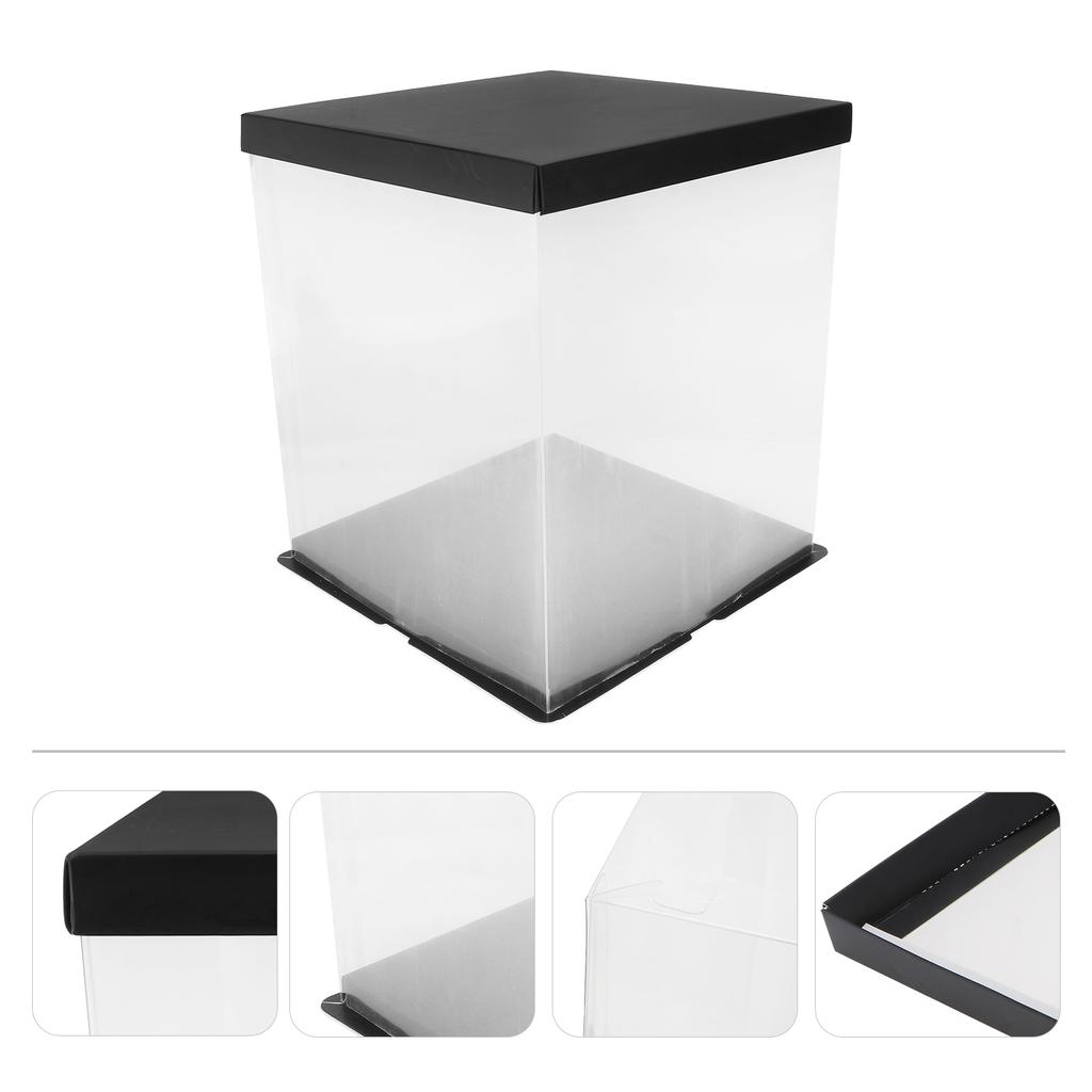 Boîte à gâteaux transparente, boîtes d'emballage alimentaire d'anniversaire, conteneur de stockage carré, papier composite, cuisson