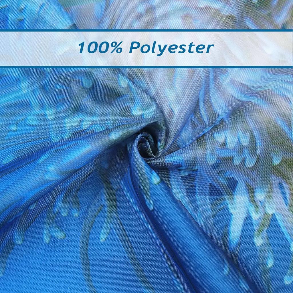 Underwater World Ocean Blue Turtle Coral Polyester Waterproof Mildew Washable Shower Curtain 180 X 180Cm With 12 Hooks