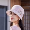 New Wide Brim Bucket Hat Flower Design Breathable Fabric Sun Hat Foldable Wide Brim Hat Outdoor Activities