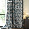 1PC NAPEARL American Retro Blue Background Floral and Bird Print Curtains 70-80% Blackout Curtains for Bedroom Living Room Window for Home Decor