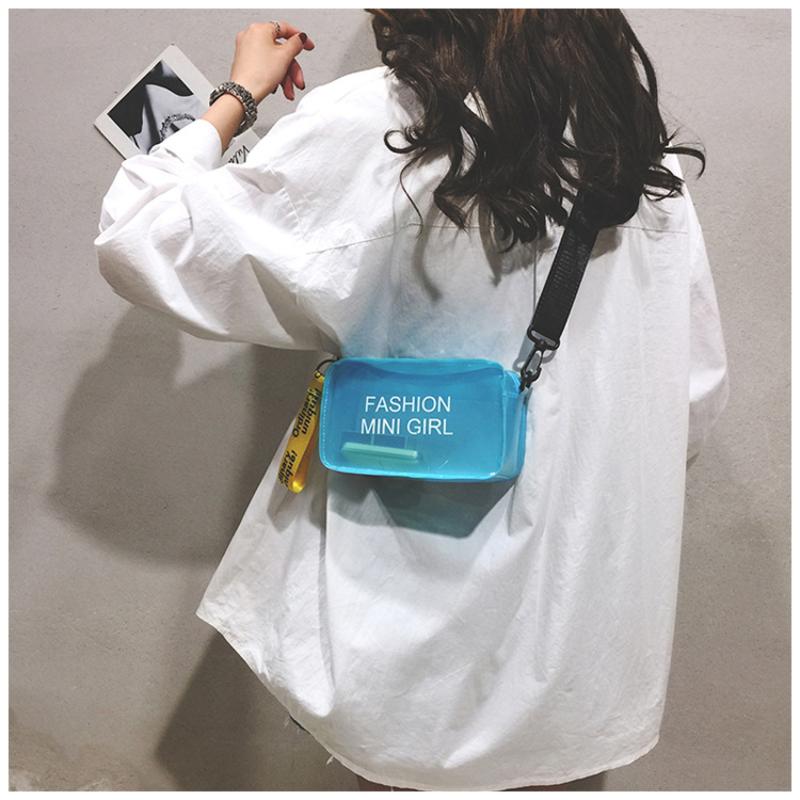 Women Fashion Clear Sweet Purses Candy Color Messenger Bag Crossbody Bags Shoulder Bag Transparent Jelly Bag