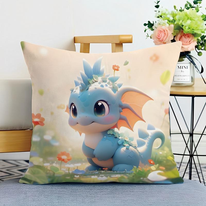 Cute Animal Print Decorative Pillowcase Bedroom Living Room Square Cushion Pillowcase