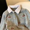 Autumn Winter Fashion Women's Elegant Knitted Cardigan Flip Collar Casual Solid Color Thick Warm Sweater Jumper