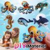 Conjunto de Artesanato com Contas DIY 3D Animal Marinho Baleia Conjunto de Bordado com Contas Polvo Tartaruga Marinha Artesanato com Contas para Iniciantes