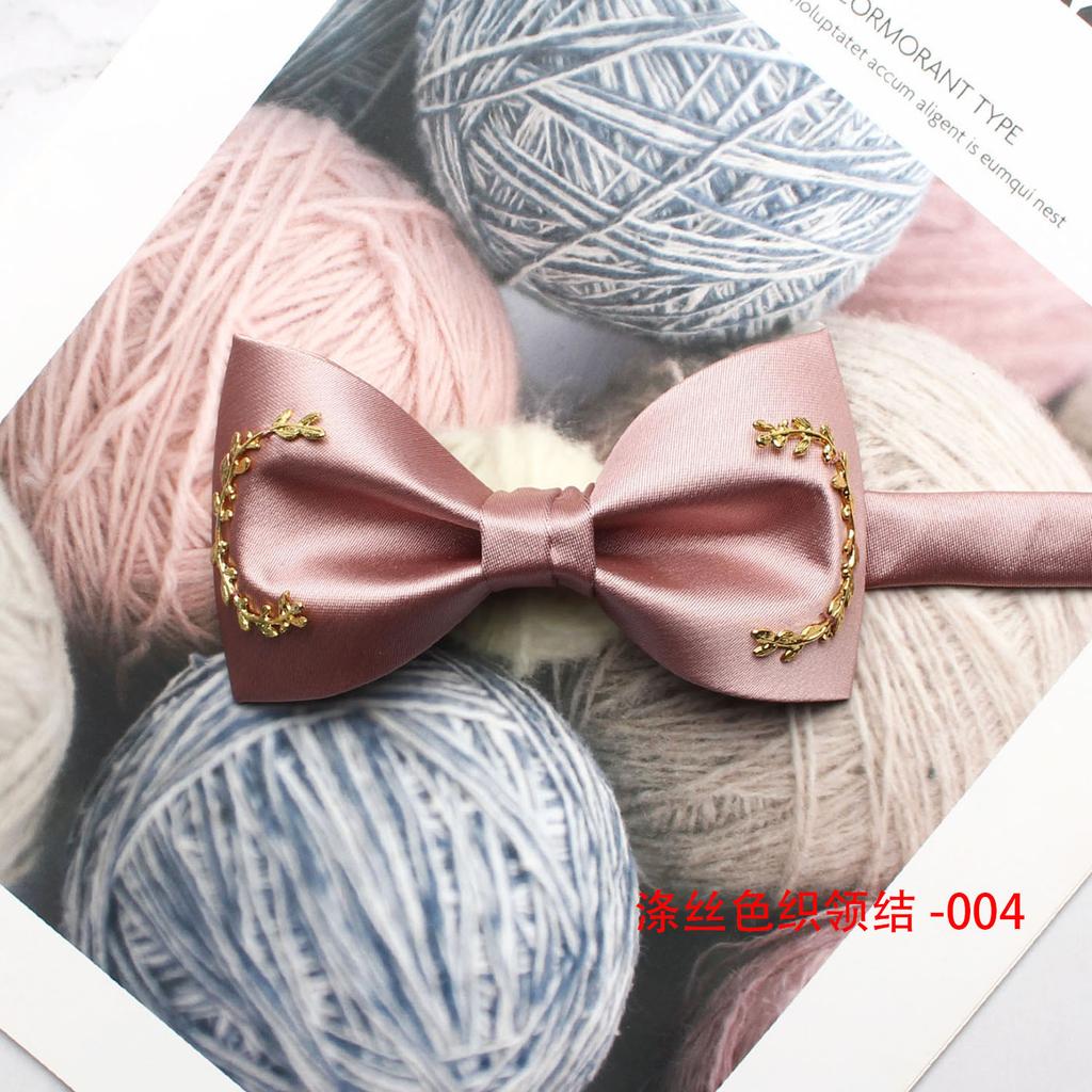Men'S Styled Bow Tie, Wedding Celebration Groom Best Man Wedding Banquet Solid Color Bow Tie, Polyester Silk Yarn Bow Tie