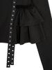 TUOMIO Ruffle Belted Long Sleeves [Black]