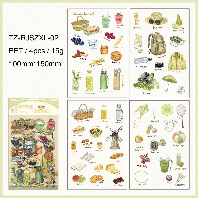 Diary Handwriting Series Vintage Life Building Landscape PET Sticker Creative DIY Journal Material Collage Stationery
