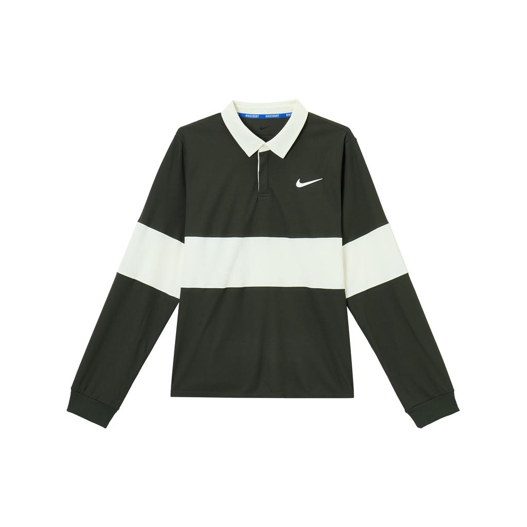 Nike Dri FIT ADVCourt Slam SS25 Camiseta de Tenis Hombre Verde Secuoya/Blanco Marfil Claro/Blanco IB8142-355