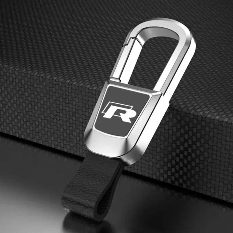 2026 Hot For Volkswagen VW Leather Key Rings High-Grade Metal Keyrings Car Keychain For Volkswagen VW New Rline Golf Tiguan Vent