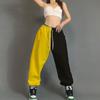 Women High Waist Contrasting Colors Hip Hop Loose Sweatpants Loose Casual Harem Pants Plus Size