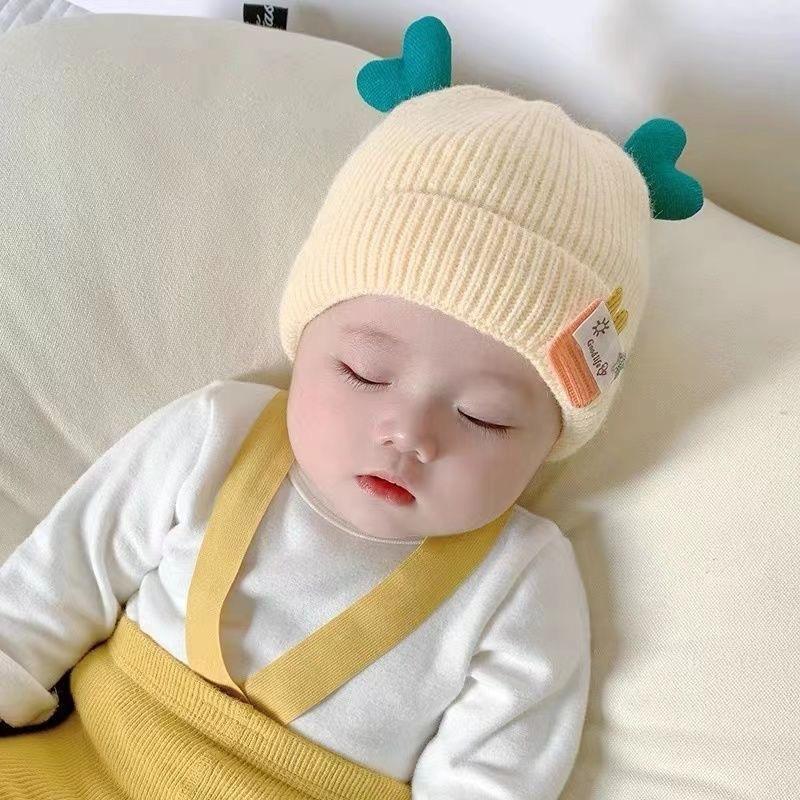 Baby Hat Winter Cute Newborn Infant Baby Wool Hat Autumn and Winter Warm Newborn Boys and Girls Knitted Hat