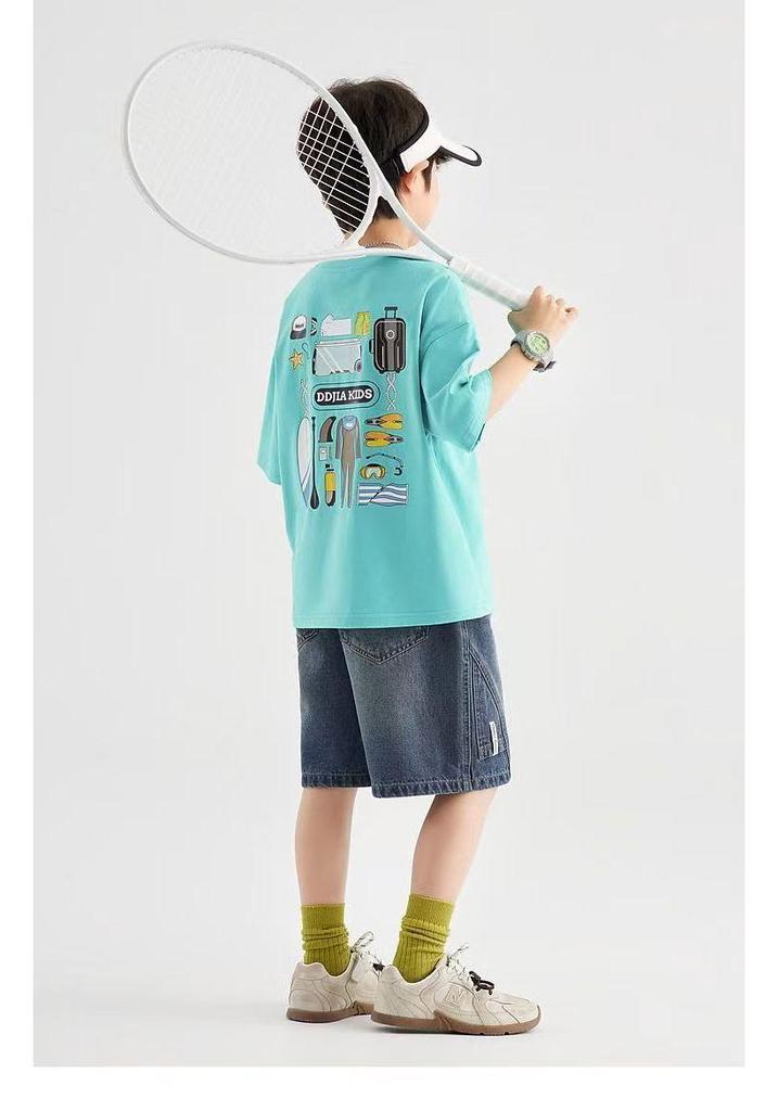 Boys' 2026 Summer Jeans: New Trendy Medium & Large Children's Capris Shorts