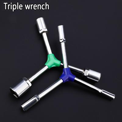 Socket Wrench Lengthening Y Type Auto Repair Manual MultifuncTional Labor-Saving Three-Way Wrench With Hexagonal Socket Wrench