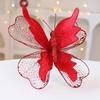 Yousheng Christmas Tree Decoration Festive Butterfly Pendant Realistic Glittered Branch Decor for Xmas Home Party Display