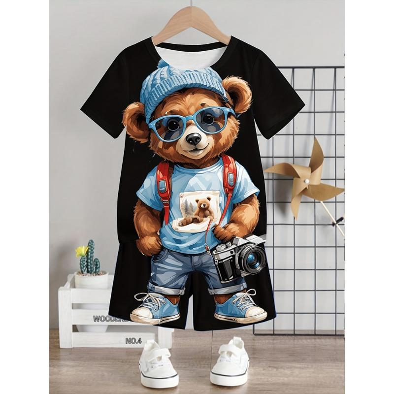 Men's T-shirt And Shorts Set Summer Outdoor Street Men's Fashionable Short-sleeved Top Everyday Casual Men's Beach Shorts