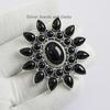 Black Onyx Cluster Ring, 925 Sterling Silver, Handmade Statement Ring