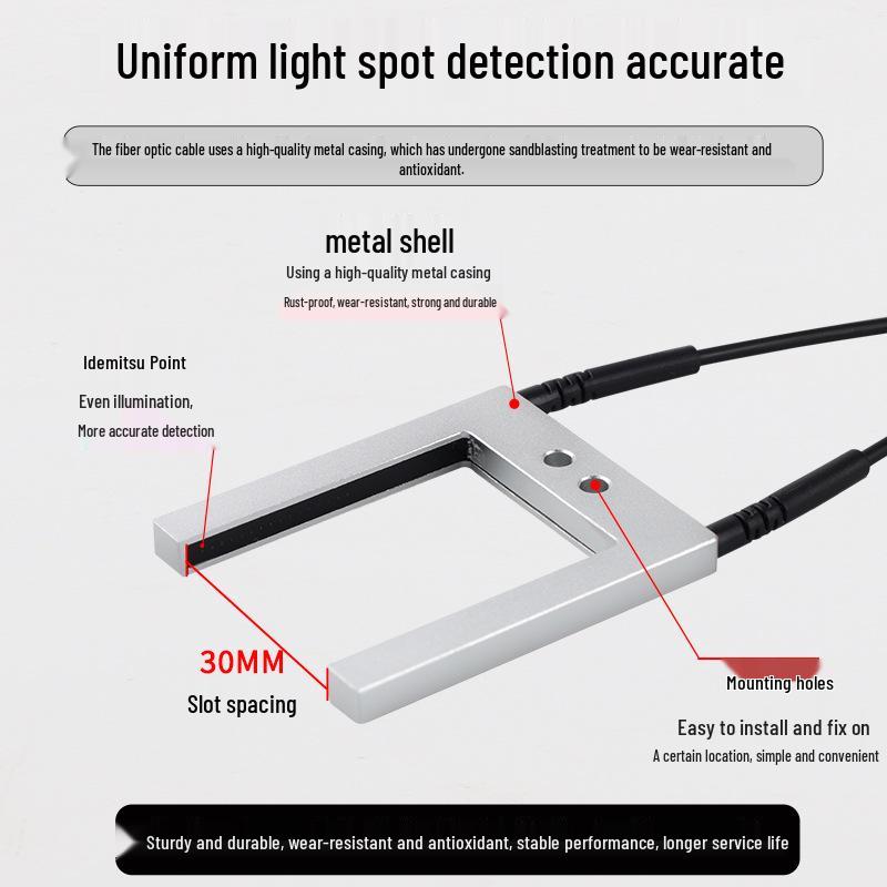 U-groove Through-beam Fiber Optic Sensor for Label Positioning with U-shaped Grating Probe