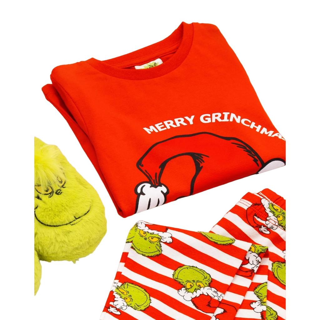THE GRINCH Childrens/Kids Long Leg Long-Sleeved Christmas Pajamas Set