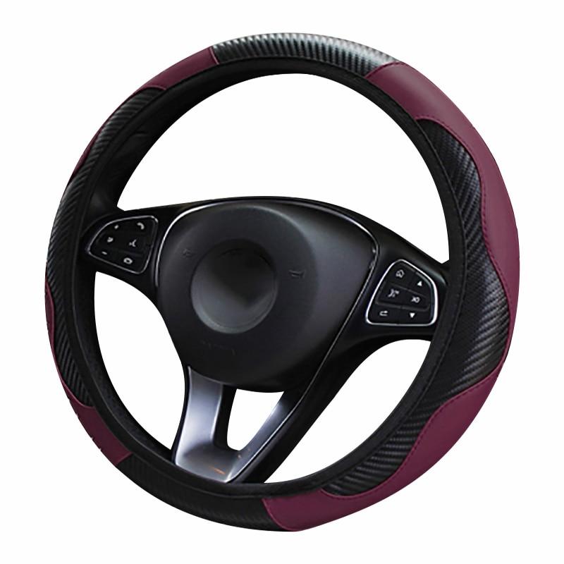Purple Car Steering Wheel Cover Suitable 37-38cm Auto Protective Decoration
