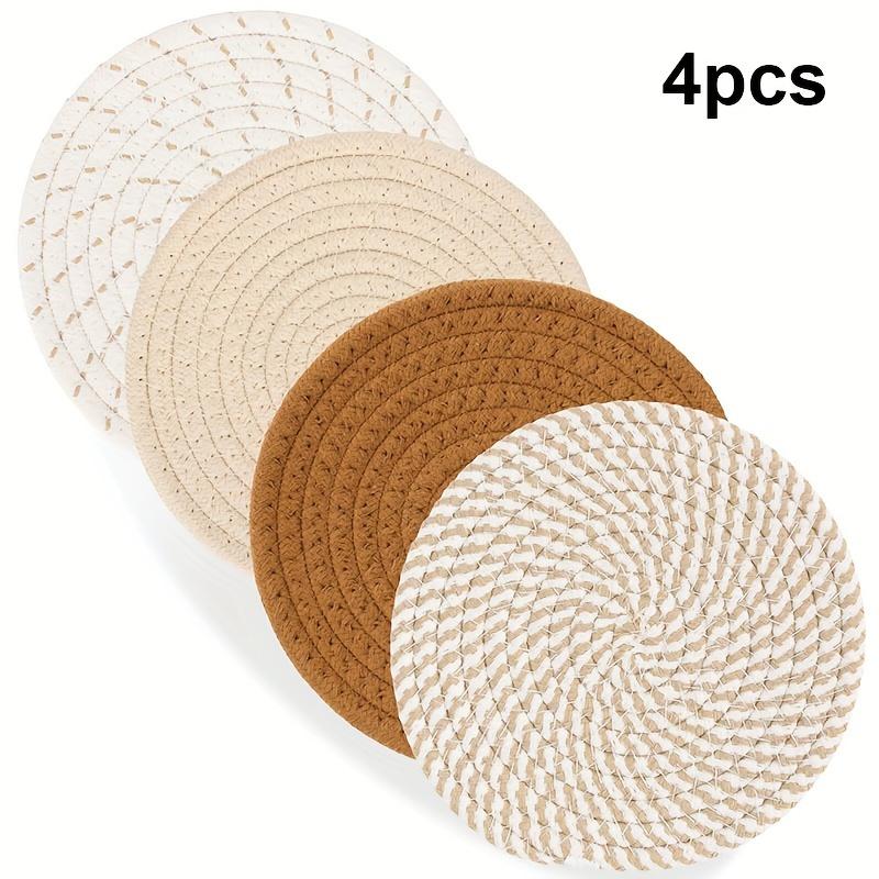 4pcs Set Polyester Trivets - Durable Heat Resistant Mats for Kitchen Counter, Pot Holders, Table Protection, Home And Farmhouse Decor