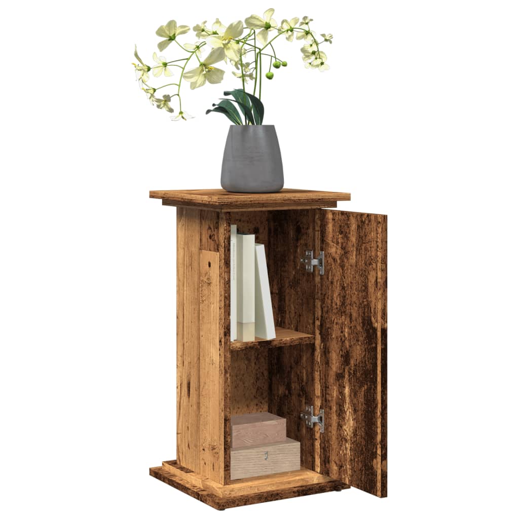 Pedestal with Storage Space Rustic Wood Look 31 X 30 X 60 Cm Engineered Wood