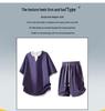 Trendy 2026 Men's Jacquard Sportswear Set: Faux Two-Piece T-Shirt & Shorts