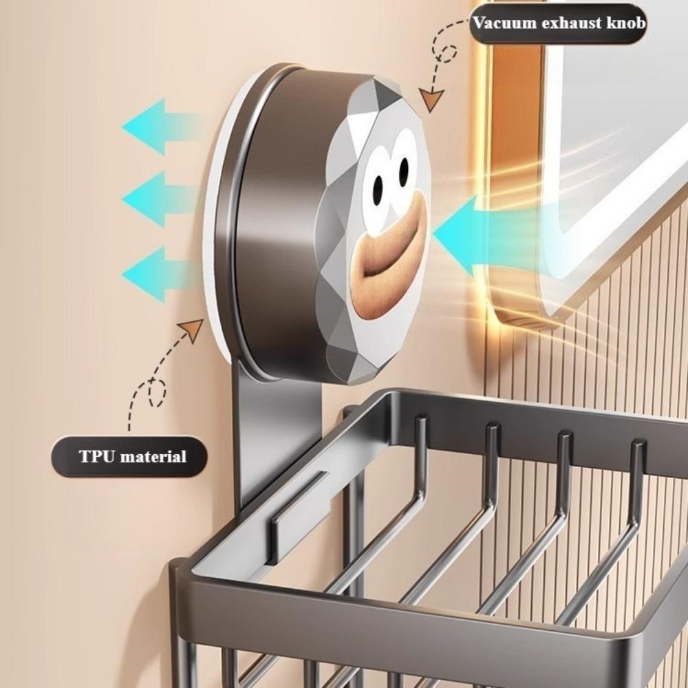 1PC No Drill Suction Cup Soap Dish Wall Mount Bathroom Storage Box with Drain Holder Organizer Rack Soap Dish Holder Soap Holder