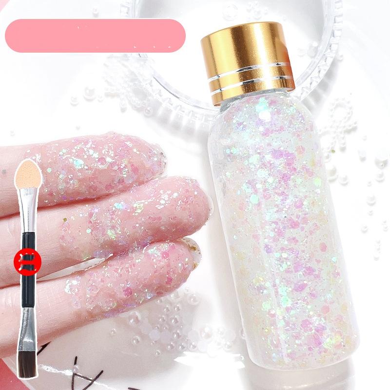 Super glänzendes Glitzer-Lidschatten-Gel - Kein Kleber erforderlich Glitzerpigment für Bühnen-Make-up, Schüleraufführungen, Heller Kristallperlen-Schimmer-Augen-Make-up