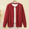 Cardigan lavorato a maglia da donna taglie forti, ricamo di paillettes, bottoni, manica lunga, cappotto maglione casual