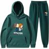 Men Women Hoodie Sweatpants Set Fleece Lined Tracksuit Casual Sportswear Winter