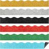24 PCS Colorful Magnetic Bulletin Board Border Glitter Classroom Border Decor Colorful Scalloped Magnetic Border Trim Strips for School Classroom