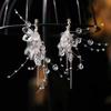 Shining Crystal Hair Hoop Flowers Fringed Bridal Headdress Fashion Head Chain  Wedding Jewelry Set
