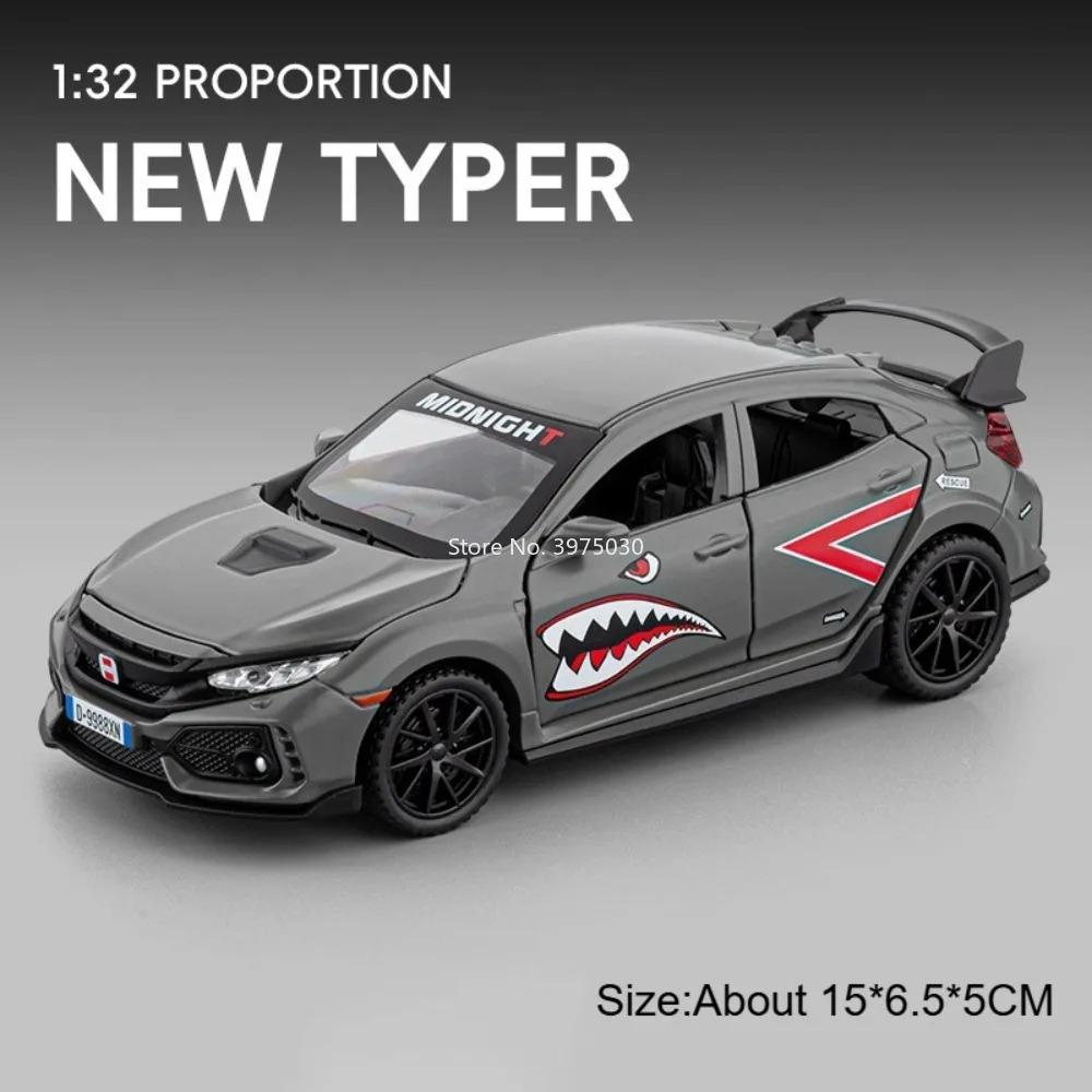 1:32 Scale GTR Honda NEW TYPER Toys Cars Models Doors Opened With Pull Back Miniature Cars Light Sound Vehicles Educational Toys